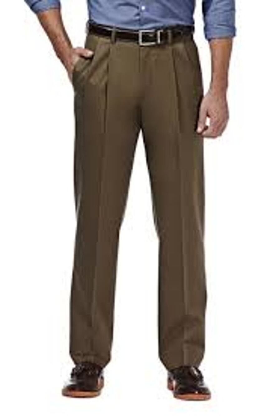 Haggar Brown Flat Front Straight Leg Dress Pants Chinos Men's Size 34x30